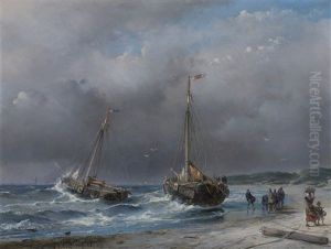 Unloading The Catch by Andreas Schelfhout