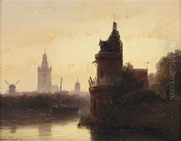 A View Of Delft With The Bagijnetoren, The Oude Kerk And Nieuwe Kerk - view 1