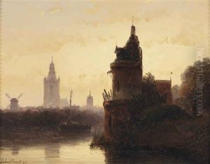 A View Of Delft With The Bagijnetoren, The Oude Kerk And Nieuwe Kerk