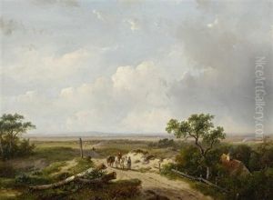 Landschaft Mit Reisenden by Andreas Schelfhout
