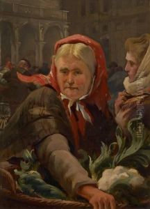 Au Marche Matinal by Auguste Bourotte