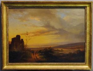 Landscape With Figures by Andreas Schelfhout