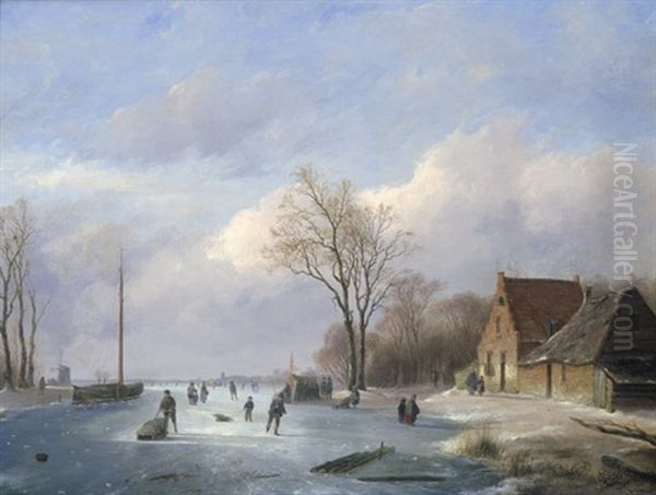 Winterlandschaft Mit Eislaufern (collab W/workshop) - view 1