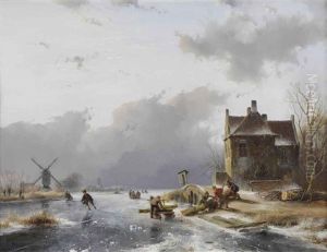 Loggers Transporting Trunks On The Ice