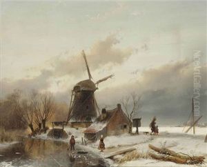 A Winter Landscape With A Windmill A Winter Landscape With A Windmill