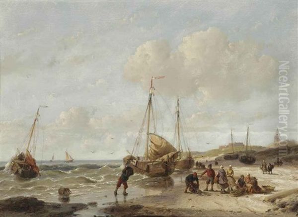 Fisherfolk On The Beach Of Scheveningen - view 1