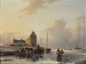 Winter Estuary Scene, Sunset