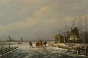 Winter Landscape With Passers-by