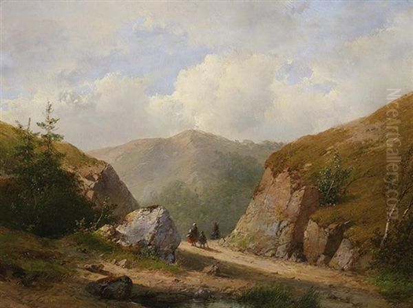 Gebirgslandschaft Mit Bauern - view 1