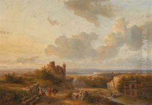 Blick In Ein Weites Flustal by Andreas Schelfhout