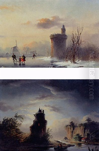 Skaters Near A Castle - view 1