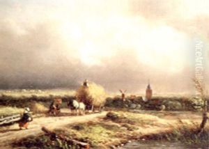 Harvest Time by Andreas Schelfhout