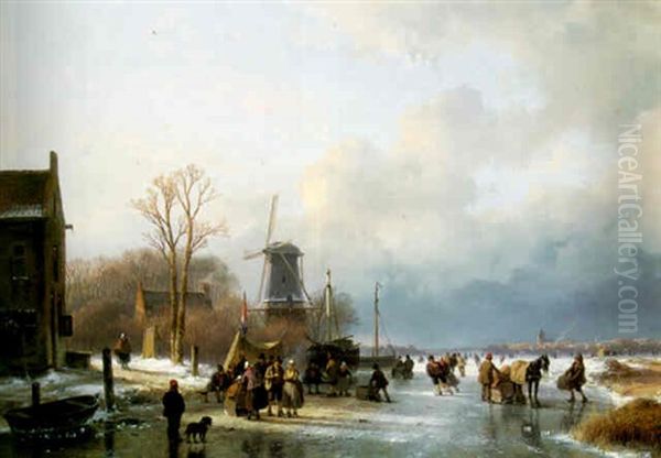 Skaters On A Frozen Lake - view 1