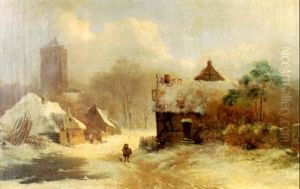 A Village Scene In Winter A Village Scene In Winter