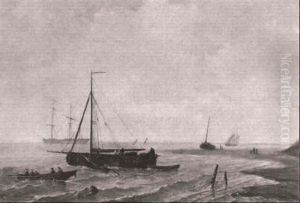 Retour Des Pecheurs by Andreas Schelfhout