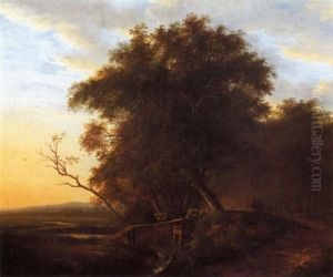 Schafe Am Waldesrand by Andreas Schelfhout