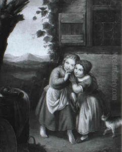Zwei Madchen Und Ihre Katze