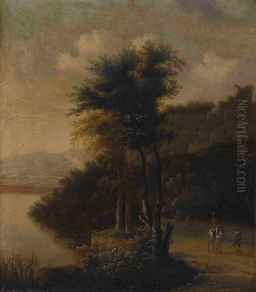 Flusslandschaft Mit Reiter - view 1