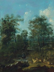 Waldlandschaft Mit Eselsreiter