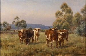 Cattle In A Pasture by Jan Hendrik Scheltema