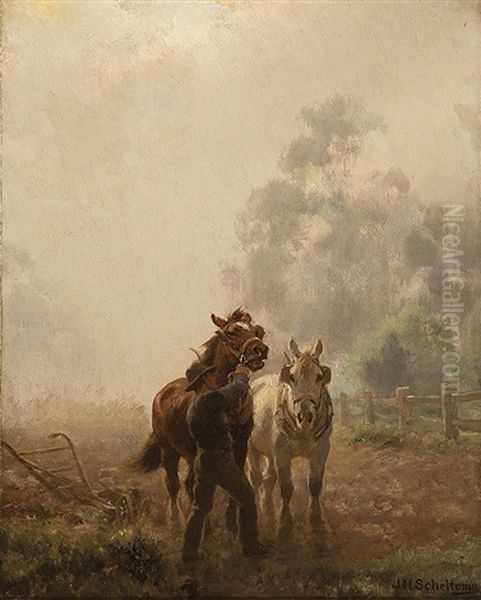 Preparing The Horses - view 1