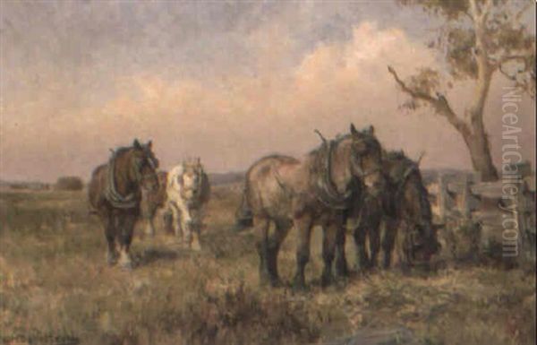 Draught Horses Grazing - view 1