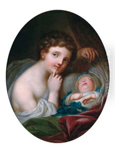 Geschwistergluck, Ein Kind Den Schlaf Des Babys Bewachend Geschwistergluck, Ein Kind Den Schlaf Des Babys Bewachend