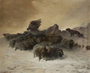 Im Schneesturm by August Friedrich Albrecht Schenck