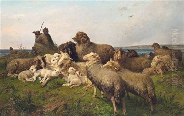 Schafer Mit Seiner Herde In Weiter Kustenlandschaft - view 1