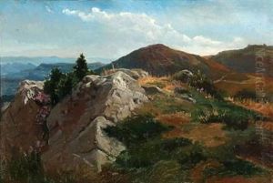 View Of A Hilly Landscape In Sunshine
