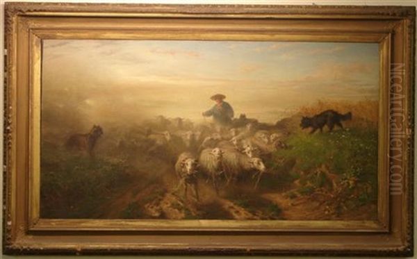 Shepherd Tending His Flock - view 1