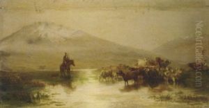 A Herder Watering His Cattle by August Friedrich Albrecht Schenck