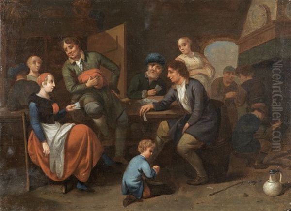 An Interior Scene With Figures Conversing - view 1