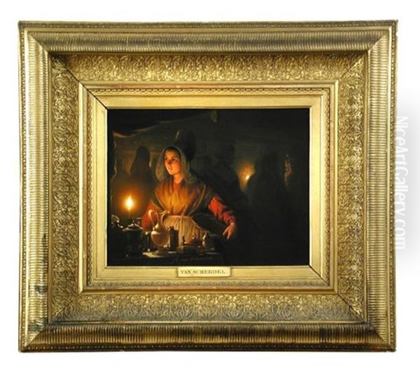 An Interior With A Maidservant By Candlelight - view 1