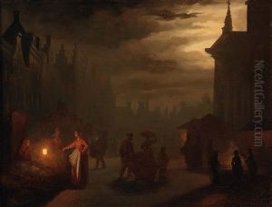 The Kaasmarkt In Rotterdam by Petrus van Schendel
