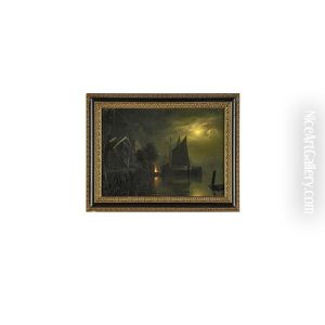 Untitled (night Boating Scene) by Petrus van Schendel