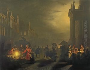 The Market Place, Rotterdam by Petrus van Schendel