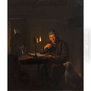 A Quiet Nightcap by Petrus van Schendel