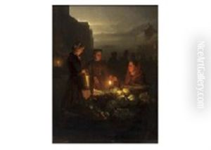 Vegetable Seller by Petrus van Schendel