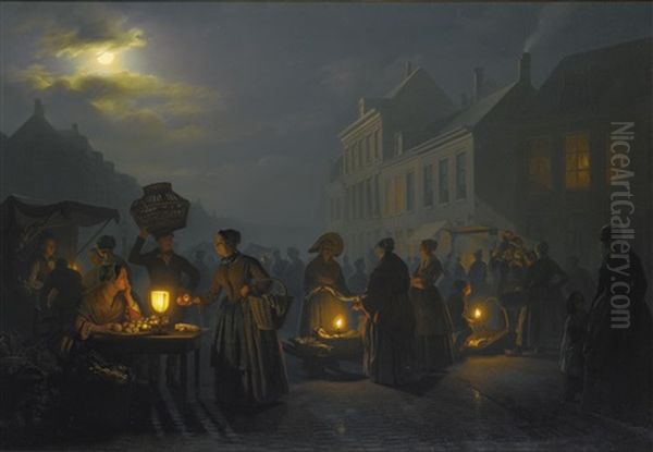 A Market At Dusk - view 1