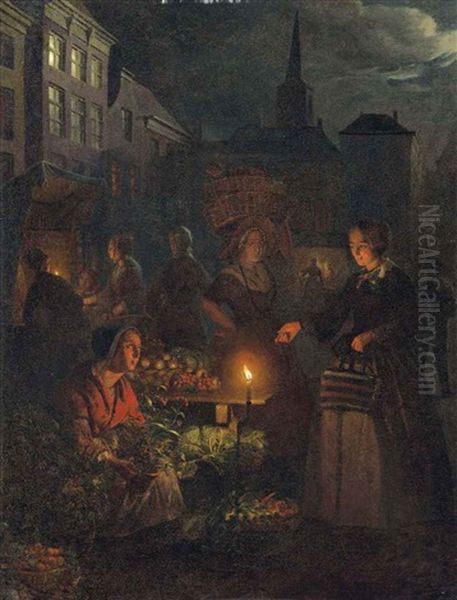 A Moonlit Vegetable Market On De Grote Markt, The Hague - view 1