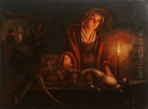 The Poultry Vendor by Petrus van Schendel
