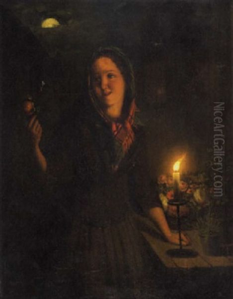 A Flower Seller By Moonlight - view 1