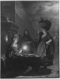 Nachtliche Marktszene by Petrus van Schendel