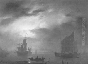 Nachtliche Hafenszenerie by Petrus van Schendel