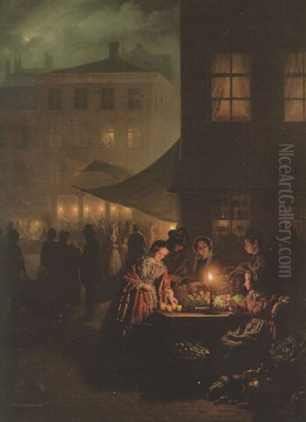 A Vegetable Market By Candlelight - view 1