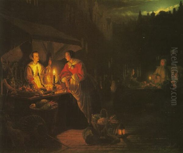 A Market Place By Candlelight - view 1