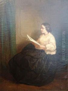 Jeune Femme Lisant by Amedee Bourson