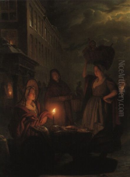 A Fish Market By Night - view 1