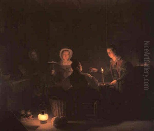 Candlelit Interior With Figures - view 1